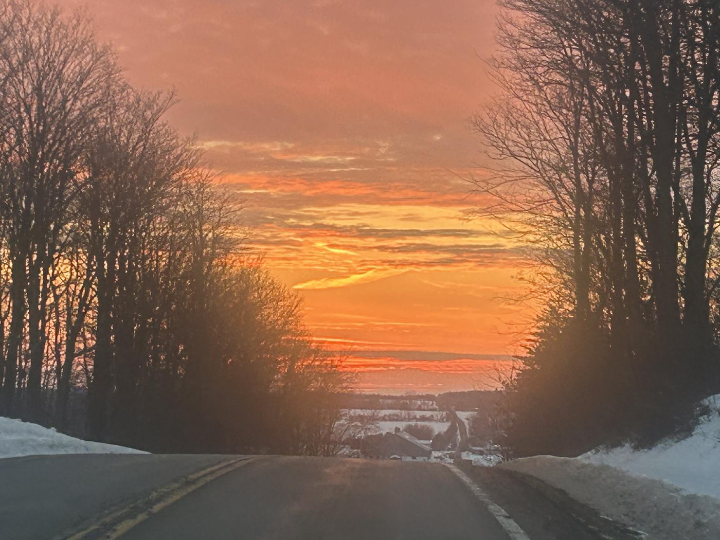 Blazing red sunset